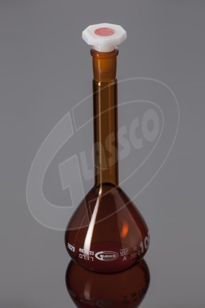 Volumetric Flasks Amber Glass Class-B With PE Stopper ISO