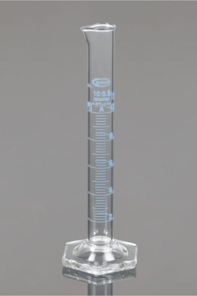 Measuring Cylinder with Hexagonal Base, Class-A, batch certificate 139.202.00A