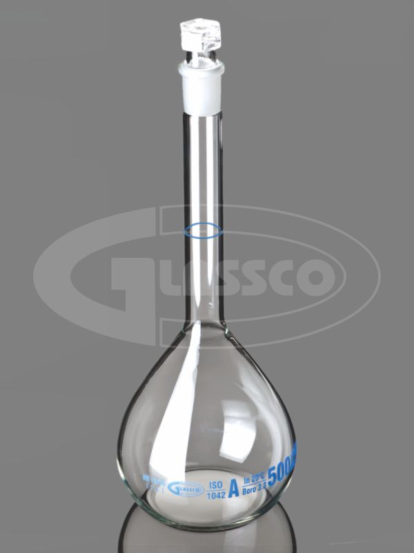 Batch Certificate Pack of 2 500 ml Glass Stopper Class A Volumetric Flasks