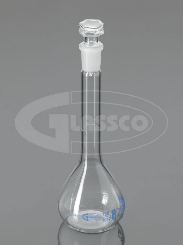 Volumetric Flasks, Clear Glass, Class-B, With Hollow glass Stopper, ISO