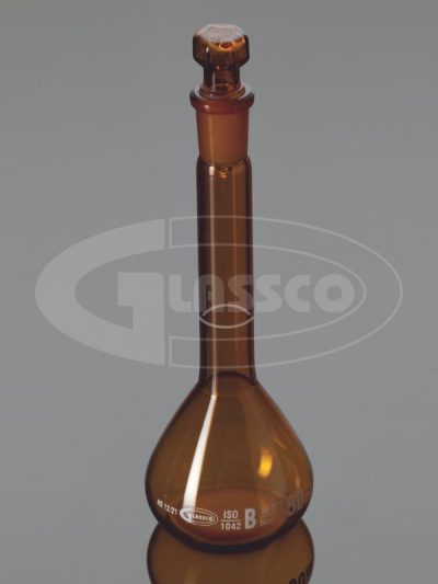 Best Manufacturer, Suppliers & Exporters of High-Quality Laboratory - Volumetric Flasks Amber Glass Class-B With Hollow glass Stopper ISO