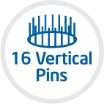 16 vertical pins