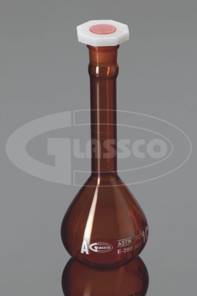 Amber Volumetric Flask, CLASS A, UNSERIALIZED