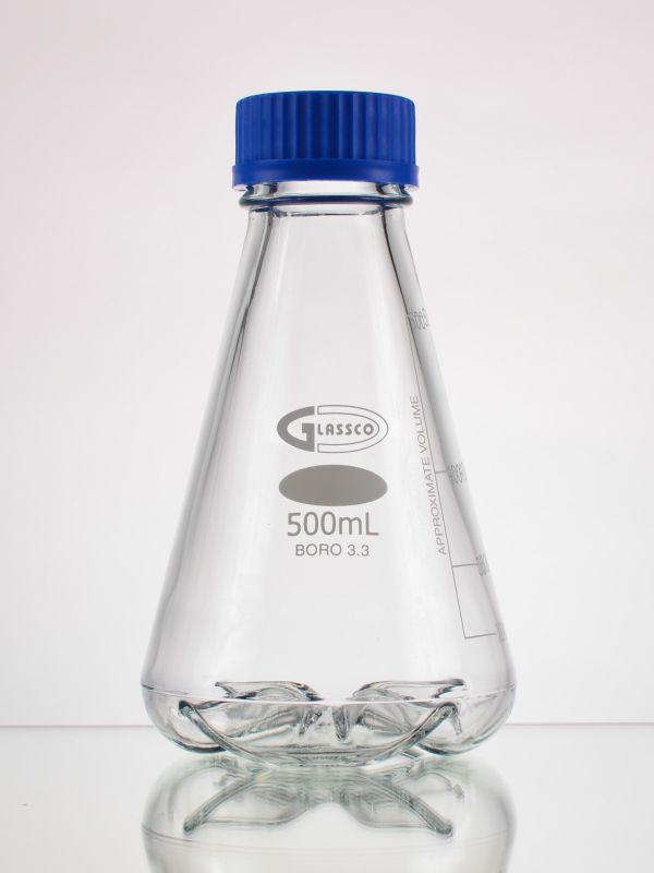 Flask Culture Baffled Membrane Screw cap New