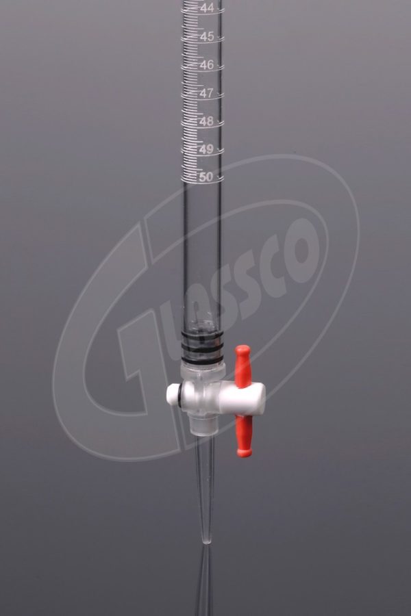 Burette with White Printing and Polymethyl Methacrylate