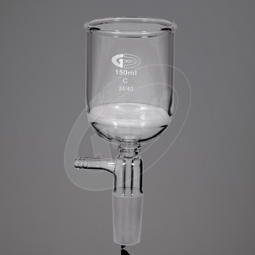 & Medium Fritted Disc Chemistry Filtration Apparatus Lab Glassware Laboy Glass Buchner Funnel Filter 600mL with 90mm Disc O.D