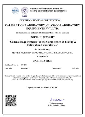 ISO 17025-2017 scope of accreditation in field of calibration
